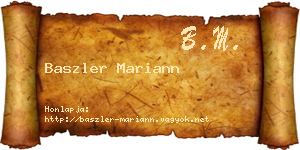 Baszler Mariann névjegykártya